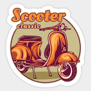 Retro Scooter Sticker